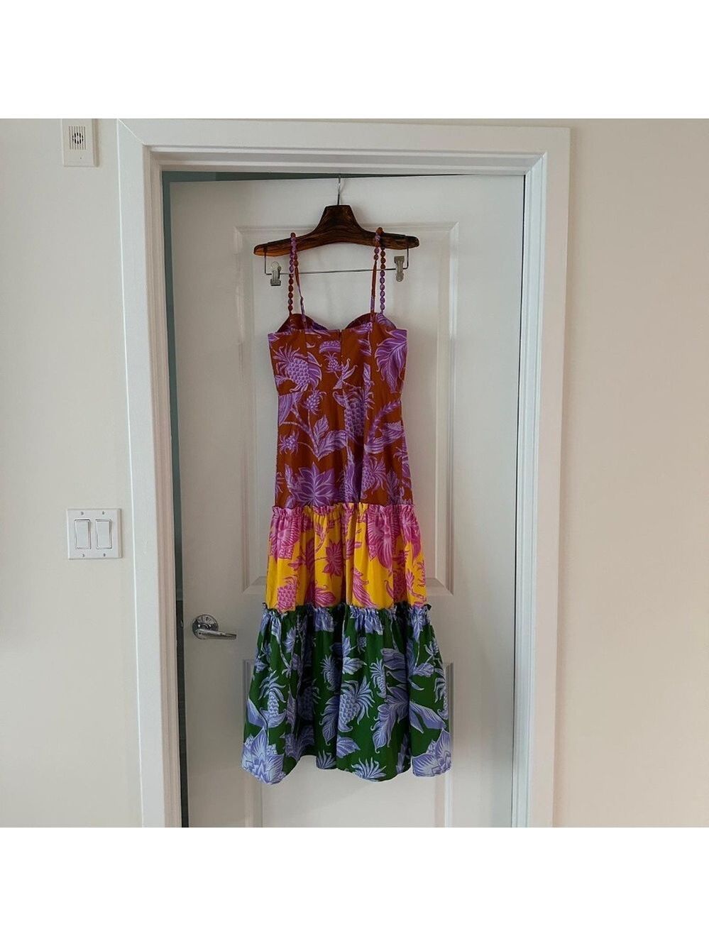 Farm Rio Mixed Tropical Swing Sleeveless Midi Dress - Picture 8 of 8